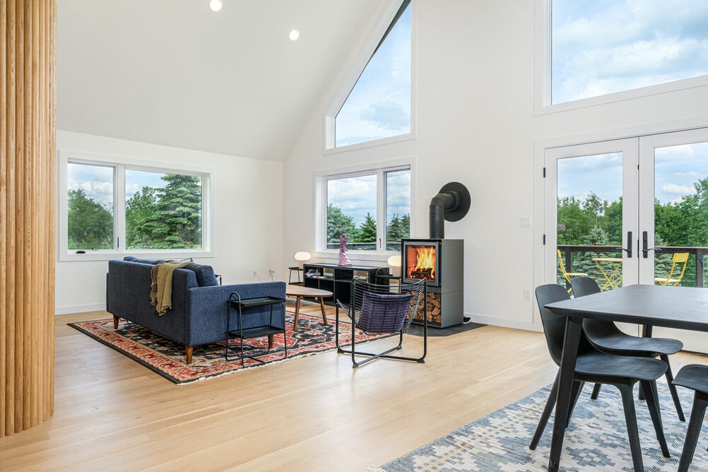 modern white fireplace