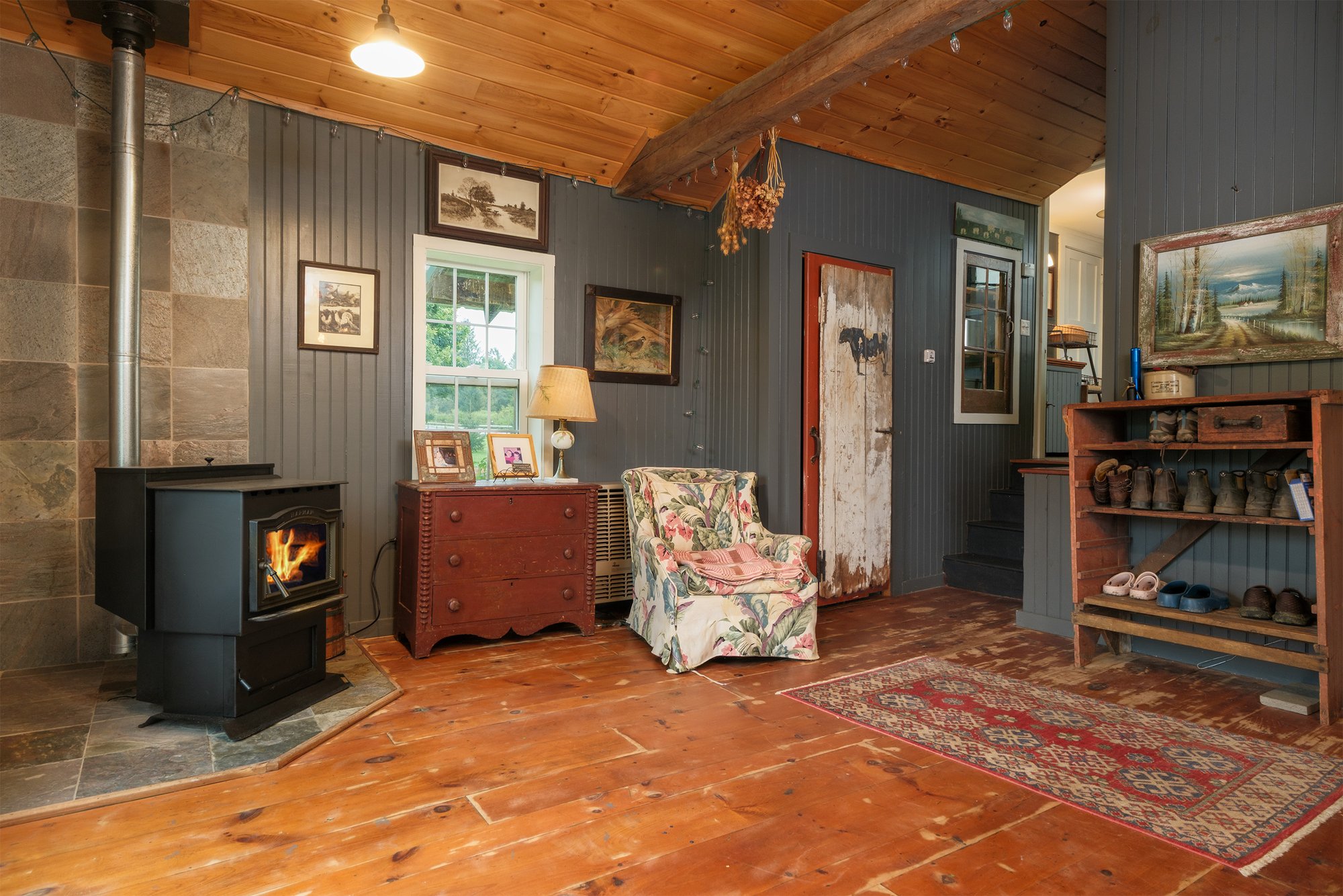046 Mud Room w pellet stove -- 11440 County Highway 14